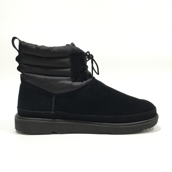 UGG CLASSIC MINI LACE UP WEATHER BOOTS -SNOW / WATERPROOF -BLACK -MEN’S US 11 - Picture 4 of 9